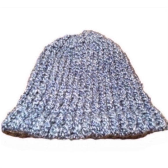 New Hand Crafted Hand Knit Hat Scarf Set Blue White Spa Headband Knitted Beanie - Picture 4 of 7